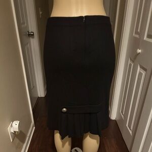 Banana Republic Black wool Pencil Skirt with Button Detail